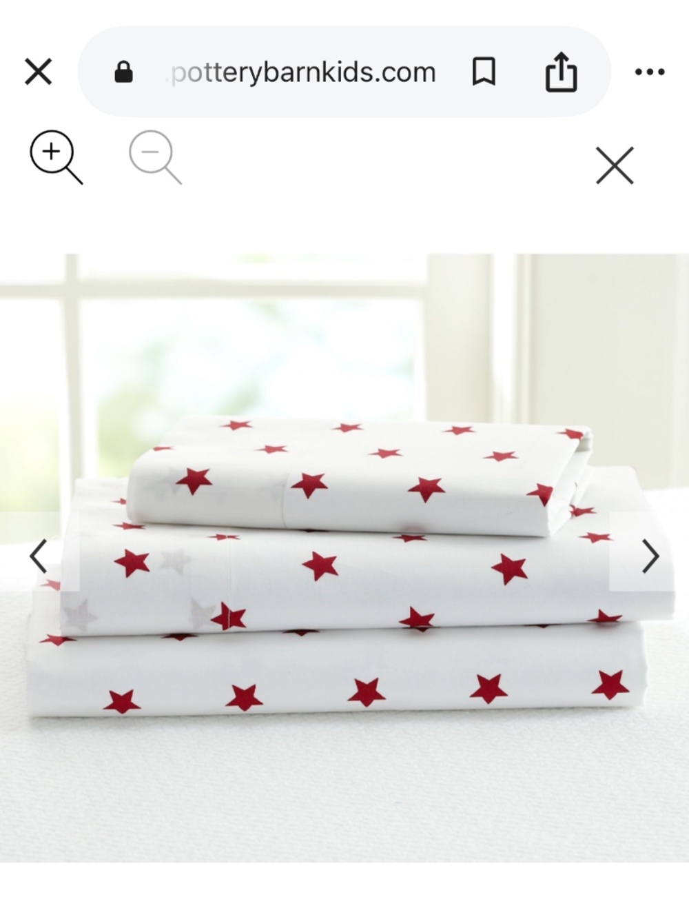 Pottery Barn Kids Star Organic Cotton Queen Sheet Set - Red/White